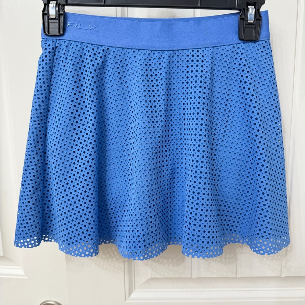 RLX Ralph Lauren Skort Size M (8-10) Blue Perforated Mesh Athletic Tennis Golf